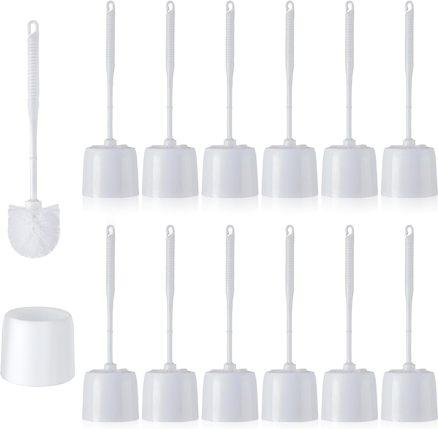 12 Sets Set 14.57 Roshtia Toilet Brush and Holder for Bathroom Toilet Bowl Brush Scrubber with Caddy for Deep Cleaning