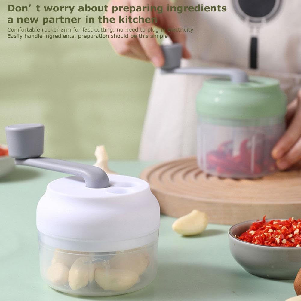 Baby Food Grinder & Manual Garlic Chopper, Portable Hand Operated Garlic Crusher Garlic Mincing Tool Garlic Masher Handheld Garlic Press for Outdoor Picnics and Home Use
