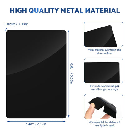 300 Pack Metal Business Cards Blanks Anodized Aluminum Blanks Name Card Laser Engraving Blanks for Laser Engraving DIY Cards Gift Cards VIP Cards Membership Cards Office Name Cards(Thickness 0.2 mm)