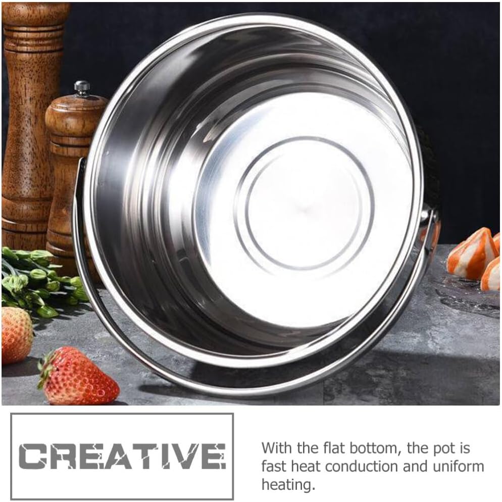 Hemoton 1.6L/1.5QT Stainless Steel Stockpot with Lid & Handle for Cooking Pasta, Soup, Stew