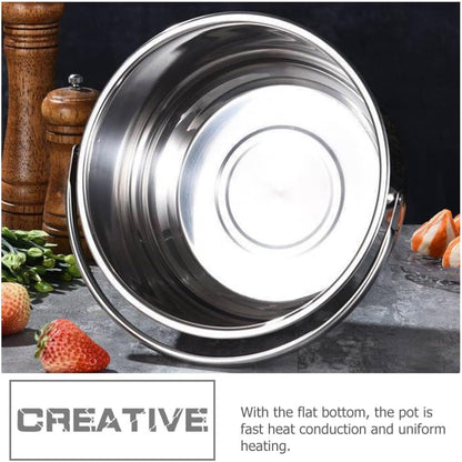 Hemoton 1.6L/1.5QT Stainless Steel Stockpot with Lid & Handle for Cooking Pasta, Soup, Stew