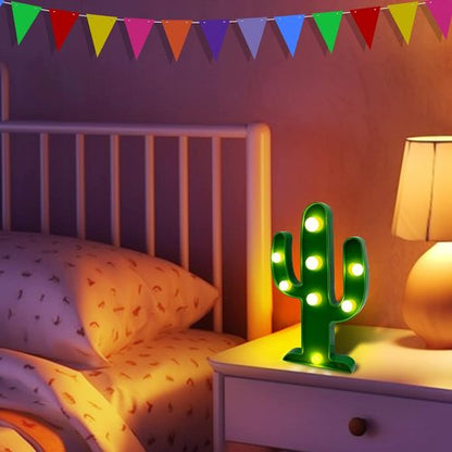 LED Cactus Light by Extra Large | 2 Pack - Cute Night Lamp for Cinco de Mayo Party Decor, 10 x 5.5 Inch