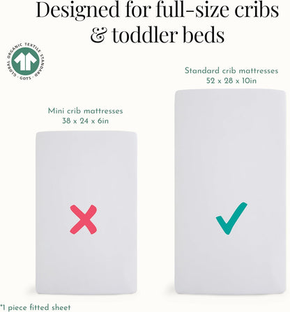 1 Evolur Piece Rock Grey Full Crib Solid Fitted Sheet, Fitted Crib Sheet for Standard Crib and Toddler Mattress, Soft