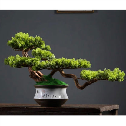 WANGHAI2024M Artificial Trees Artificial Bonsai Simulation Tree High-end Light Luxury Greenery Entrance Decoration Simulation Tree Bonsai Ornaments Artificial Bonsai