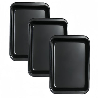 FISDEN Set of 3 Rectangular Cake Pan, Non-Stick Baking Pan for Oven, 9 x 13 Inch Deep Cookie Sheet Tray, BPA Free Bakeware for Brownie Lasagna Casserole Bread