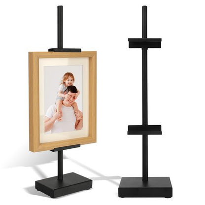 Donghome 18” Steel Adjustable Tabletop Easel Stand,Picture Frame Stand for Display,Decorative Stands for Photos,Plates,Painting,Artwork,Poster,Books (Black, 18 in)