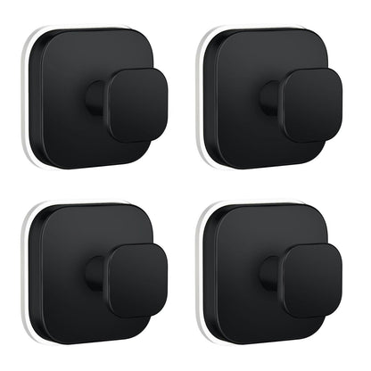 IGDALAR Suction Cup Hooks 4 Pack - Heavy Duty Vacuum Towel Hooks (Max Load 15 lbs) for Shower, Removable Waterproof Wall Hangers for Bathroom Glass, Window & Kitchen (Black)