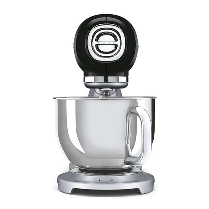 SMEG SMF04 5-Qt Classico Stand Mixer with Smooth Start & SteadyMix, 600W Motor, 10 Speeds, Stainless Steel Bowl & Pour Shield – Retro 50’s Style Planetary Mixer for Dough, Baking & Desserts-Black