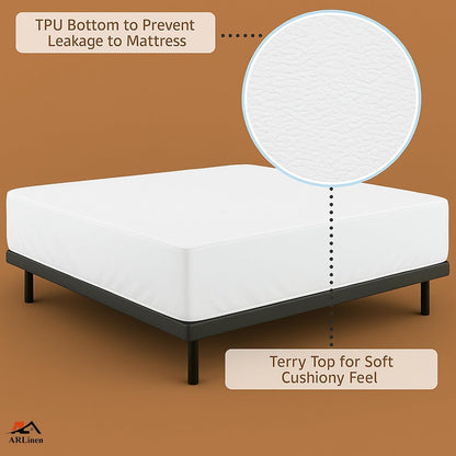 1 42 80 12'' ARlinen PC RV Bunk Mattress Protector Fitted Style, Terry Cotton, Waterproof, Breathable, Noiseless