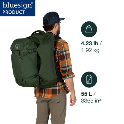 Osprey Farpoint 55L Men's Travel Backpack, Muted Space Blue