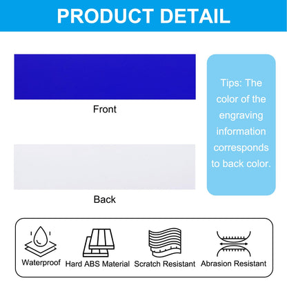 PATIKIL 8"x2" Blank Name Plates, 20 Pack Custom Engraved Name Plate Rectangle Laser Engraving Blanks for Personalized Nameplates Office Desk DIY Painting Supplies, Blue, White