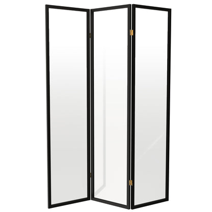 Red Lantern 6 ft. Tall Clear Plastic Partition Black 3 Panel