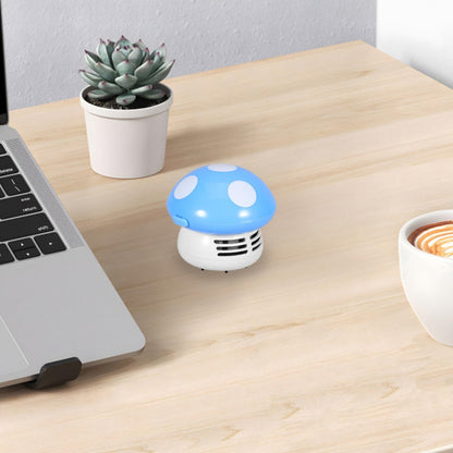 FAVOMOTO Mini Cute Table Dust Vacuum Cleaner, Portable Mushroom Vacuum for Home Office, Handy Dust Sweeper
