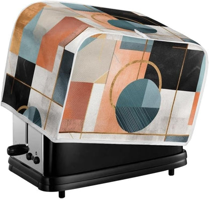 Four Slice Toaster Cover, Modern Geometric Circle Kitchen Appliance Cover with Hang Loop