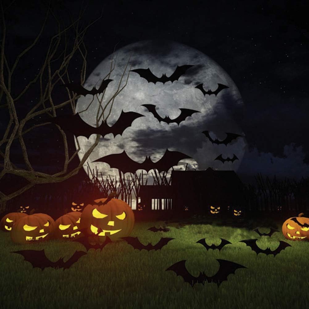 Leesoot Halloween Decorations 164pcs Balloon Arch Kit + 3D Stickers Bat Spider Ghost for Halloween Party, Orange Apricot Balloons with Pumpkin Foil Balloons Home Decoration