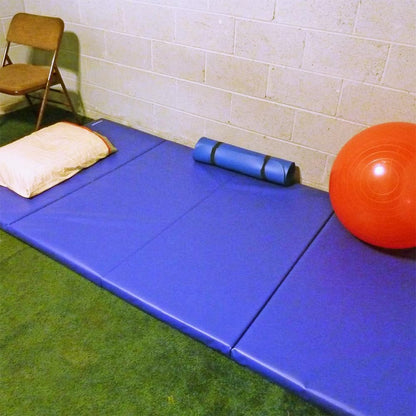 Greatmats Gym Mats 4x8 Ft x 2 Inch, Gymnastics Folding and Tumbling Cheer Mat, (Blue)