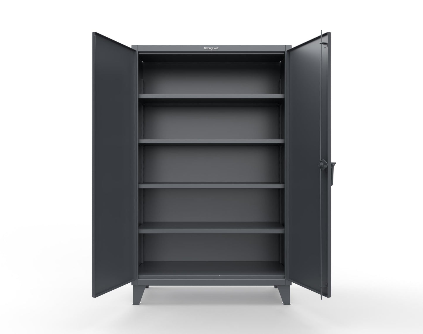 Strong Hold, 48" W x 24" D x 78" H, Industrial Cabinet, Heavy-Duty, Welded and Assembled, 12-Gauge Steel, Dark Gray, 4 Adjustable Shelves with 1,200 lbs. Capacity Each - Made in The USA, 46-244