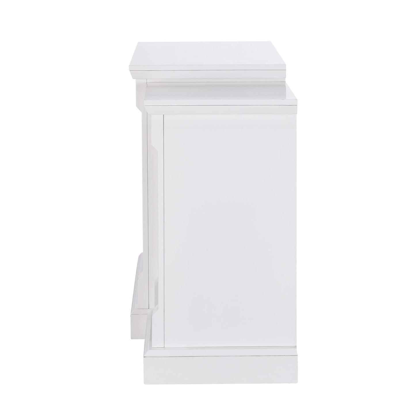 SEI Furniture Gallatin Faux Stone Electric Fireplace with Bookcases, New White