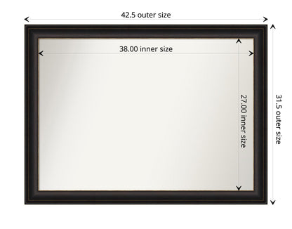 Amanti Art Bronze Wall Mirror 32x43 Trio Oil Rubbed Bronze Rectangle Bathroom Mirror for Wall Decor Living Room, X-Large Traditional Frame, Hangs Horizonally and Vertically, Bathroom Decor,