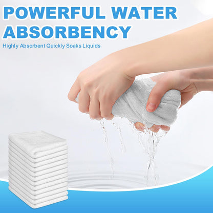 24 Pack 100% 12x12 Inch Cotton Wash Cloth, Highly Absorbent and Soft Feel Fingertip Towels, Machine Washable Washcloths