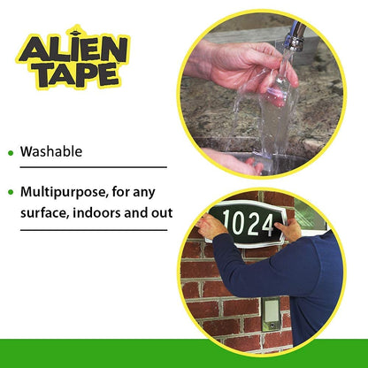 ALIEN TAPE Heavy Duty Double Sided Tape, Nano Tape, Feet Clear Adhesive Tape for Poster Photo Wall Decor As Seen on TV, (1 Roll - 10 Feet)