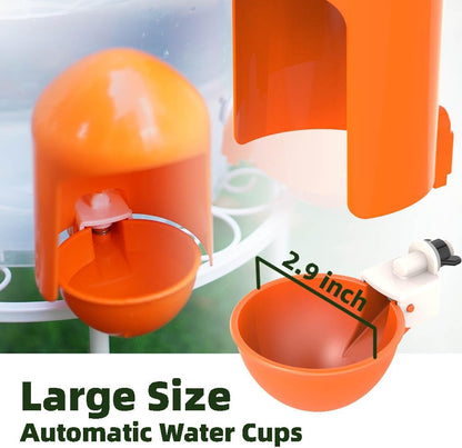 Labodey (5 Pack) Large Chicken Waterer Cups Automatic with Anti-Roosting Cover | Poultry Waterer Cups Suitable