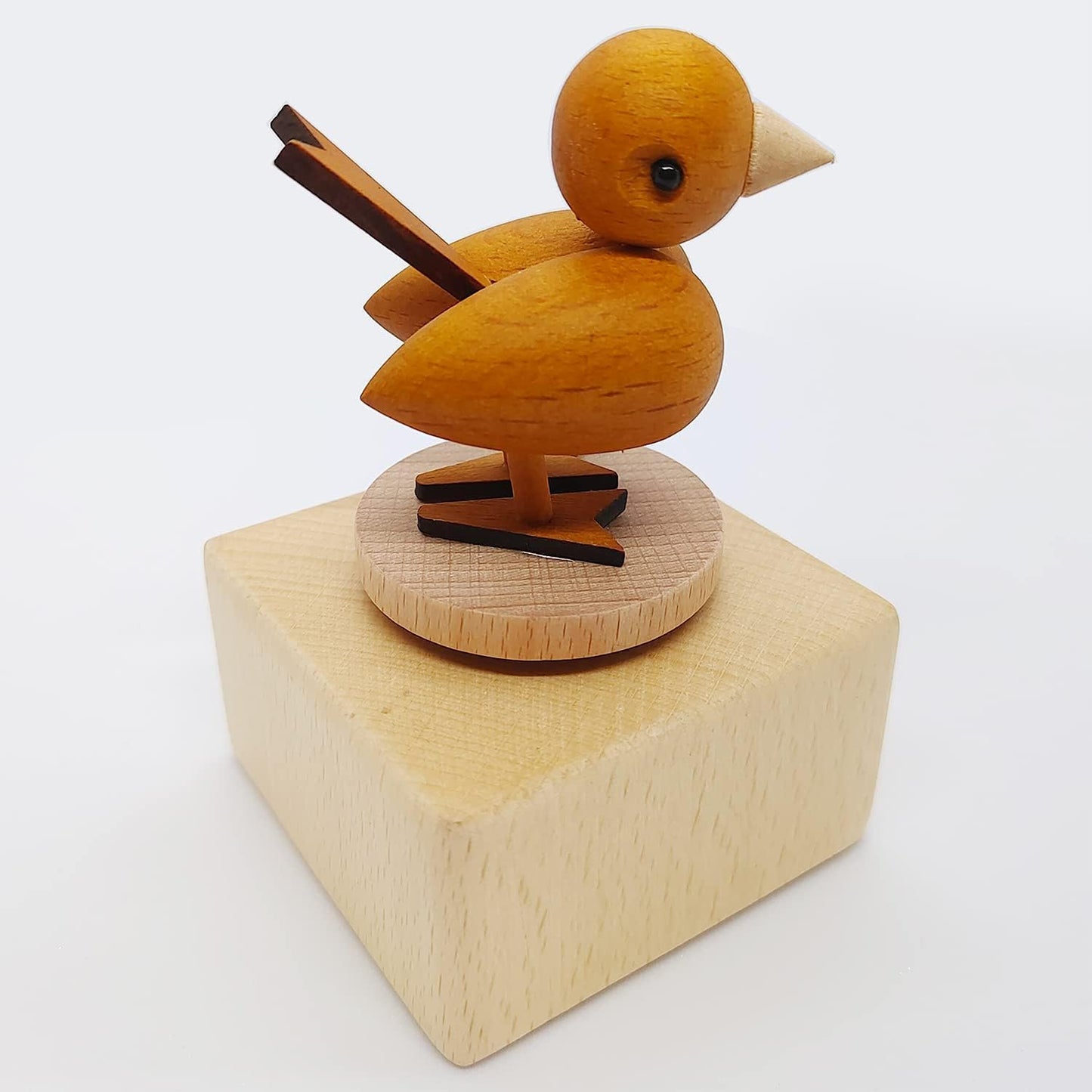 Cute Little Bird Mini Music Box, Wooden Mechanical Music Box Gift for Boy Girl Friends Singing