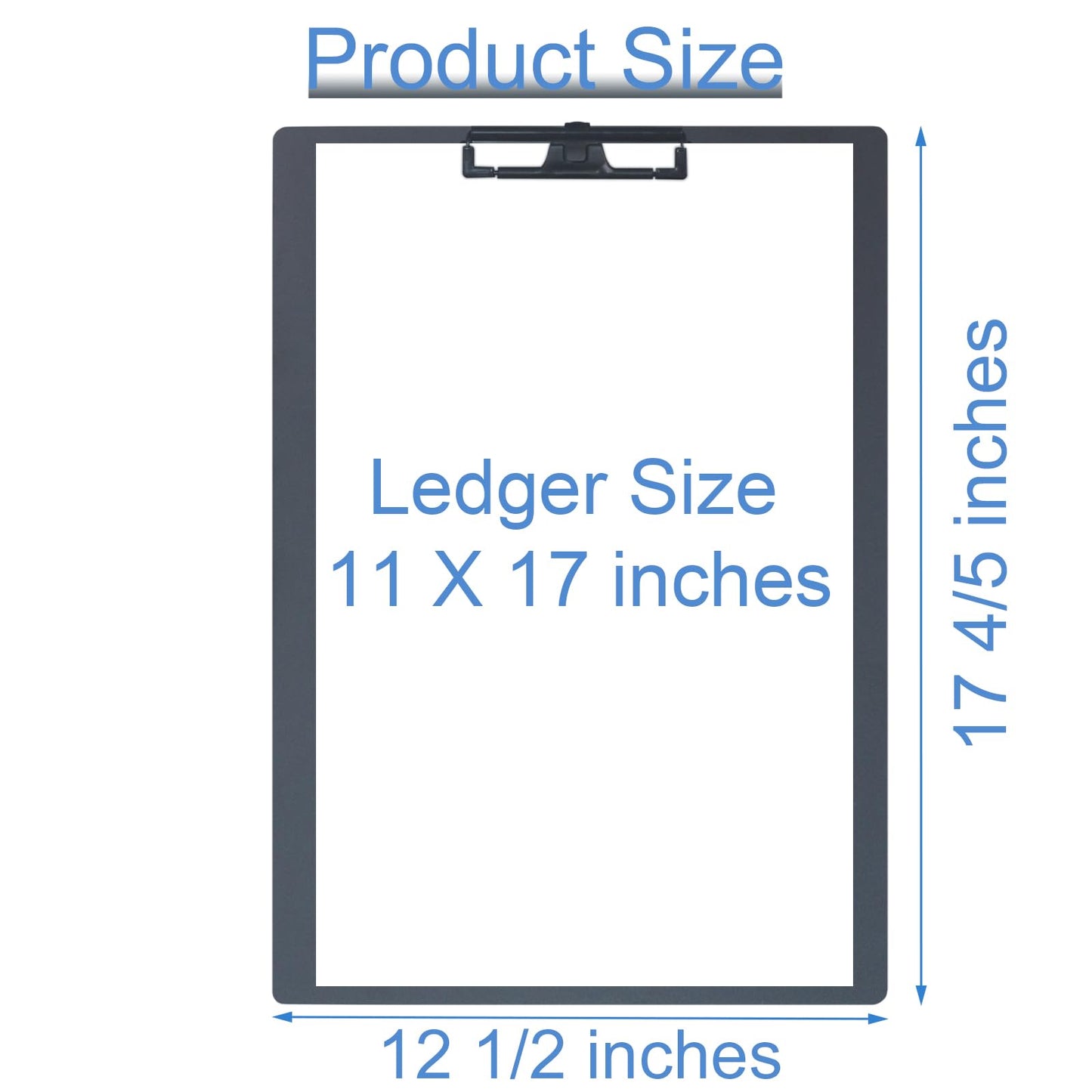 Acocony 11x17 Clipboard Aluminium with Pen Holder Extra Large Clipboard Vertical Super Hard 11 x 17 Clipping Board Black Pack of 1