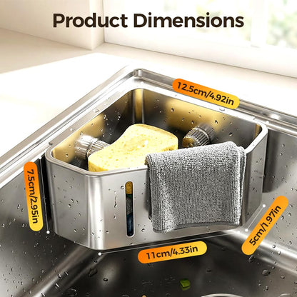 Mintiml Sponge Holder for Kitchen Sink,2026 Sink Caddy Organizer with Suction Cups,Rustproof Kitchen Storage Rack for Sponge,Soap,Stopper,Brush (1, Triangle)