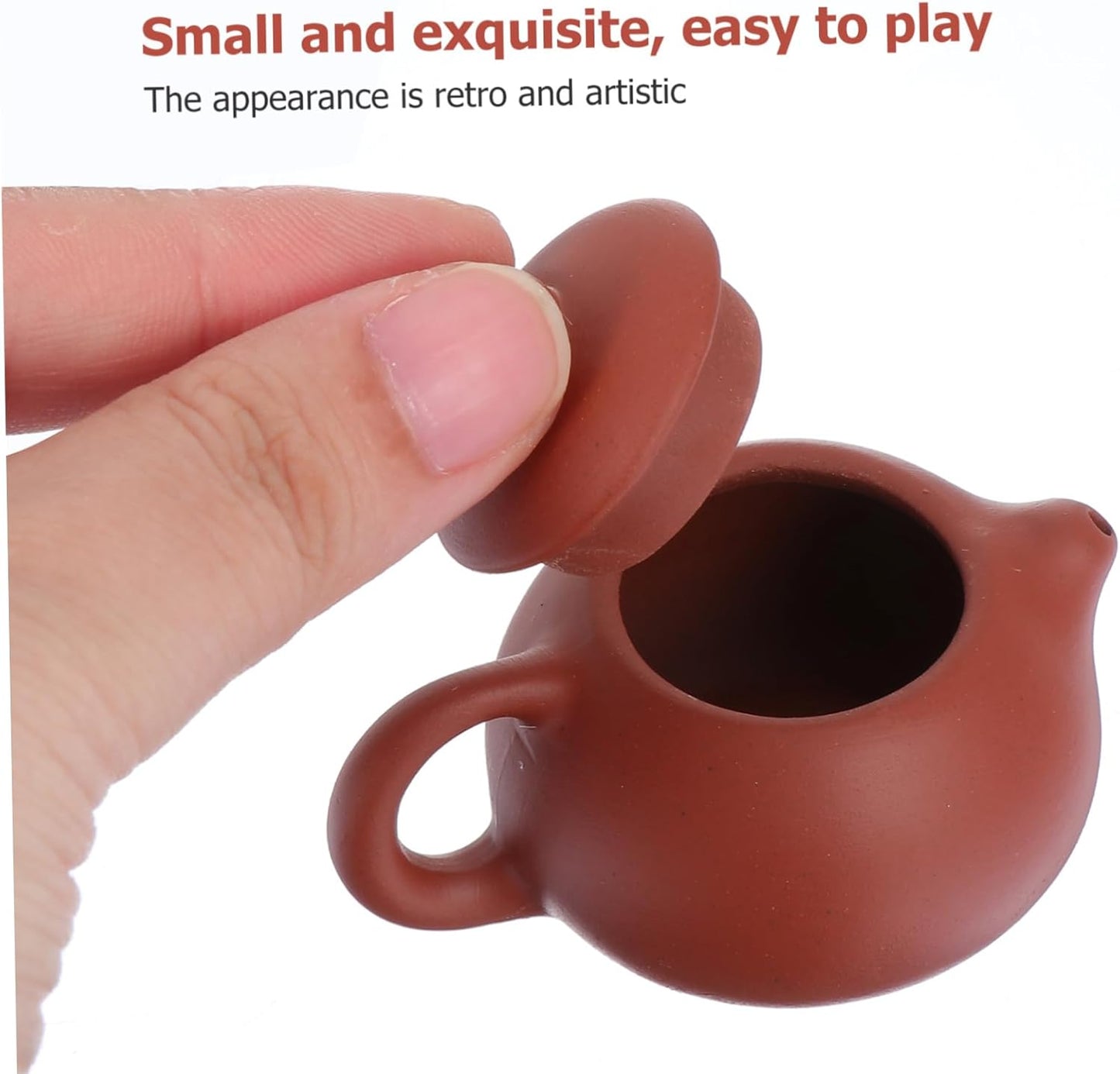 BESTOYARD Handmade Chinese Tea Pot, Feng Shui Teapot Ornament, Purple Sand Mud Kettle