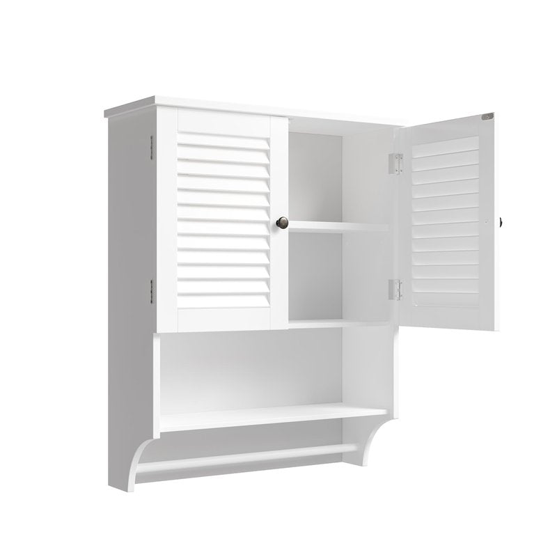 ChooChoo Medicine Cabinet, Bathroom Wall Cabinet, 2 Doors Over The Toilet Space Saver Storage Cabinet with Large Space, White