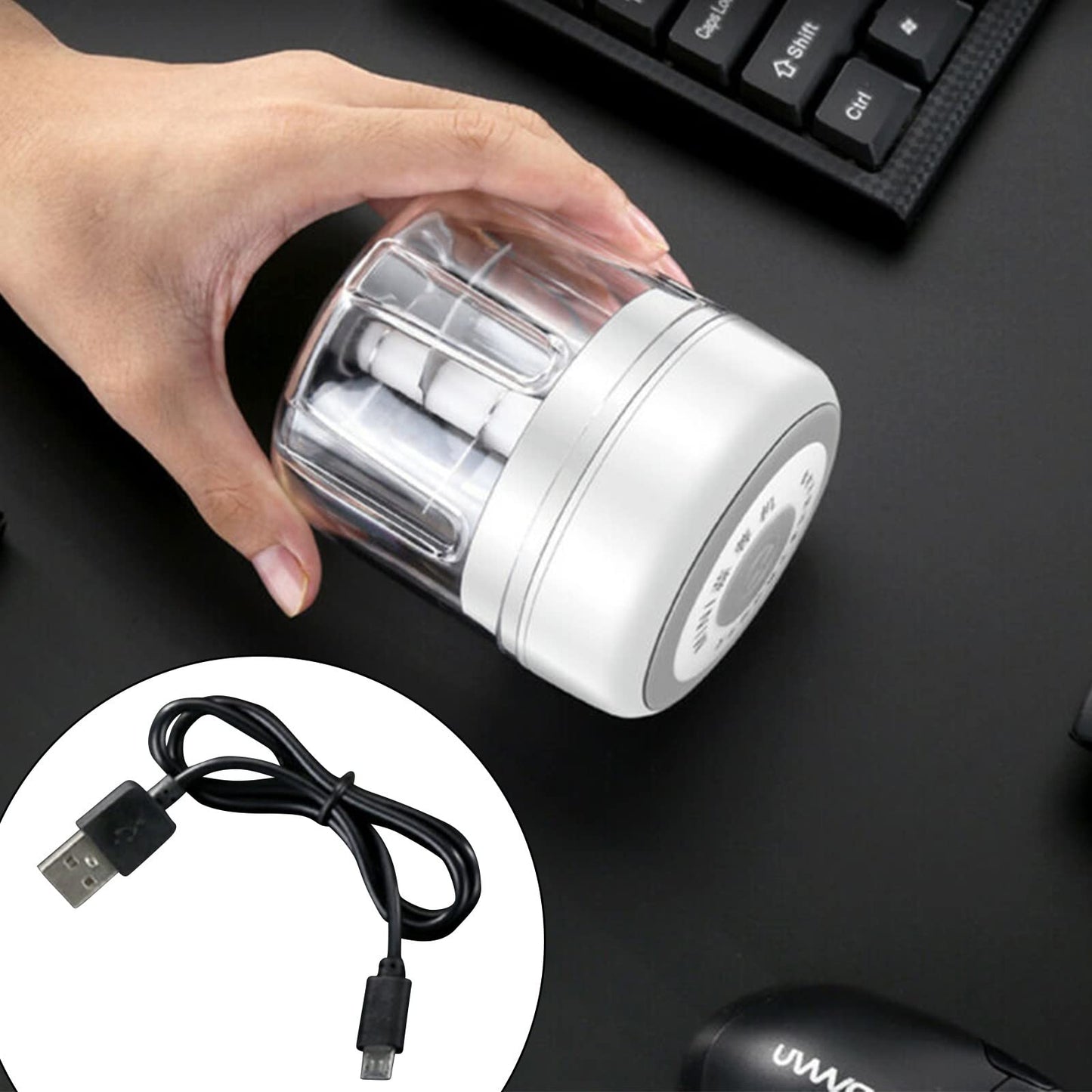 Electric Mini Garlic Chopper, 100ML Food Chopper Garlic Mincer USB, Portable Small Food Processor for Vegetables