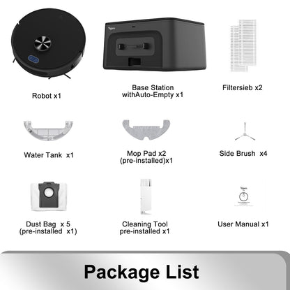 Robot Vacuum and Mop Combo,Up to 8000Pa Suction,Robot Vacuum Self-Emptying,70-Day Hands-Free Cleaning 220 Min Runtime LiDAR Navigation, Home Mapping, Ideal for Pet Hair, Hard Floors, Carpet-Black