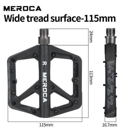 MEROCA Mountain Bike Nylon Pedals, Mountain Bike Pedals, Non-Slip Lightweight Nylon Fiber Bicycle Pedals (Blue)