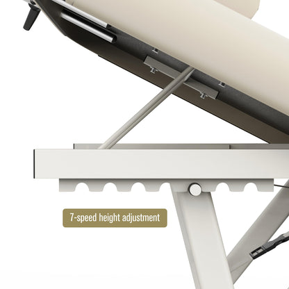 Height Adjustable Massage Table with Face Pillow & Headrest for Treatment Table, Physical Therapy Table, Spa Facial Professional Massage Bed - Adjustable Backrest, Electric Leg Lifting, Beige Gray