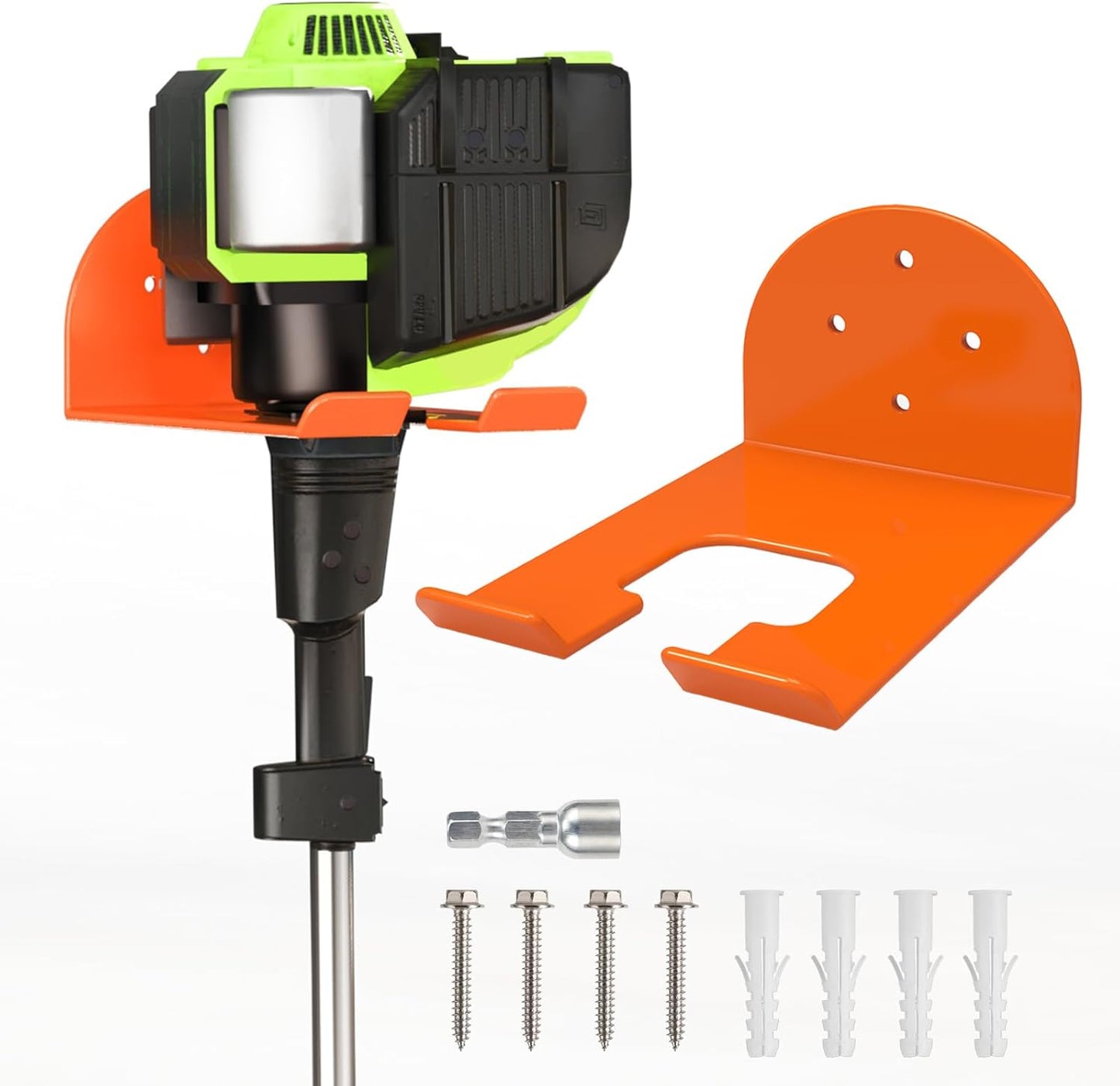 Weedeater Heavy Duty Wall Mount Hanger - Rubber Coated Garden Tool Holder | 1 Pack