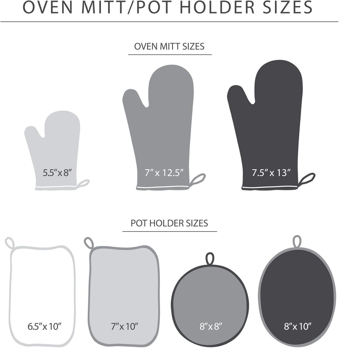 Fiesta Skull & Vine Oven Mitt & Pot Holder Set, Multi-colored, 6.5"x13" and 8"x8"