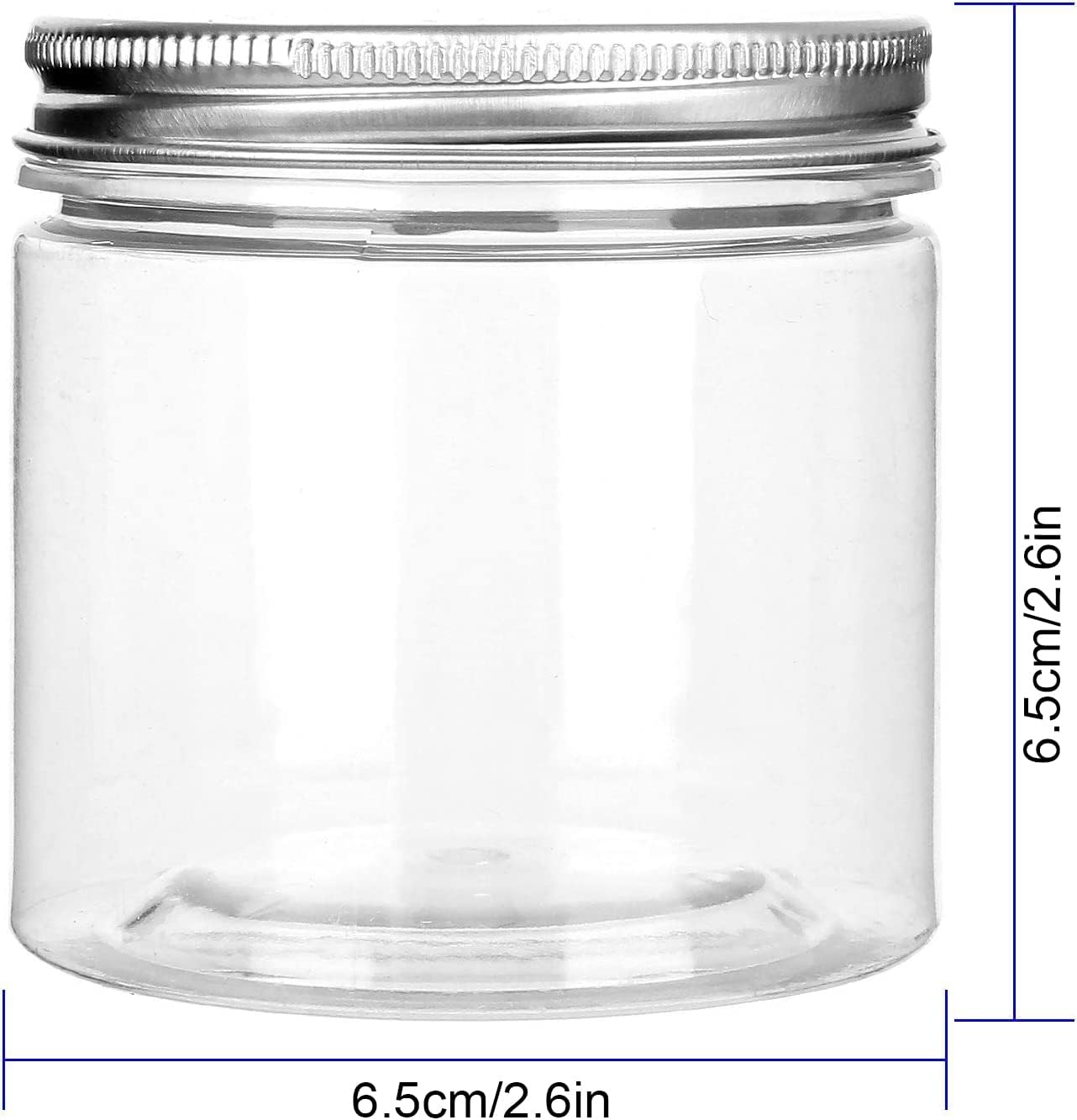 24Pack 6 oz Empty Plastic Jars with Lids - Clear, Wide Mouth, Airtight Gift & Food Jars for Travel, Home, Kitchen