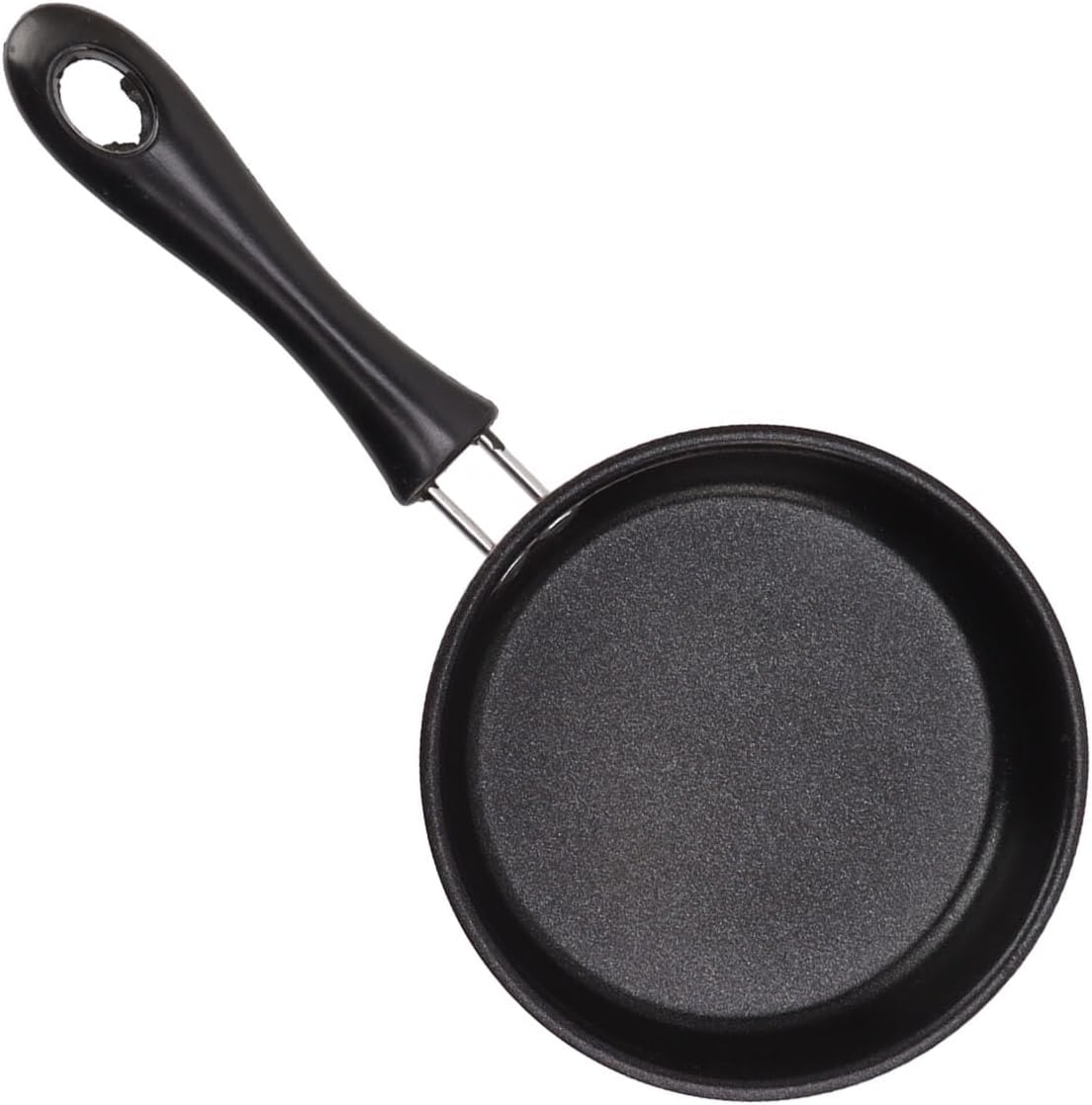 Mini Frying Pan, Stainless Steel 12cm Eggs Pancakes Induction Pot with Long Handle (Pink)