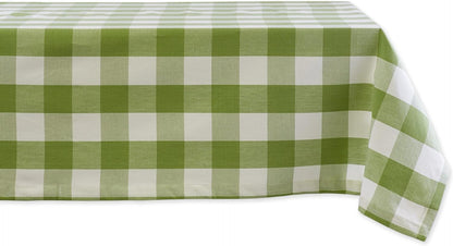 DII Buffalo Check Collection, Classic Farmhouse Tablecloth, 60 x 104, Antique Green