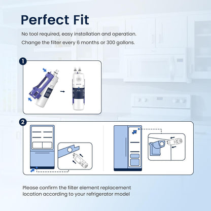GLACIER FRESH W1029537A Refrigerator Water Filter 1 Pack Compatible with W10295370A, EDR1RXD1, 46-9930