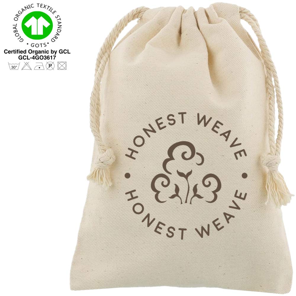 HONEST WEAVE GOTS Certified Organic Cotton Kitchen Hand and Dish Towel Sets - Oversized 20x30 inches, Fully Hemmed, in Designer Colors, 6-Pack, Black Stripe