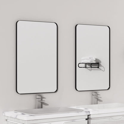 VocalStar Bathroom Mirror - 18 x 26 Inch Rounded Rectangle Metal Frame | Shatterproof Glass, Ultra-Flush Design