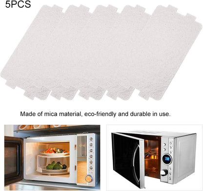Zerodis 5PCS Microwave Oven Waveguide Cover, Mica Plate Sheet 116x64 mm, Microwave Replacement Repair Accessory