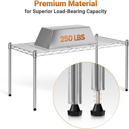 1-Tier 29.92" 13.78" 14.96" Simple Deluxe Shelving Units, W x D x H Steel Wire Rack Storage Shelving Organizer, Chrome