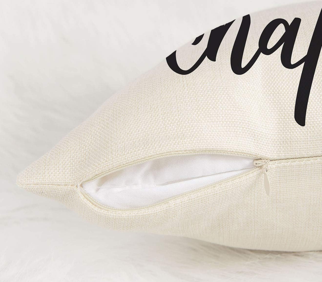 Just One More Chapter Throw Pillow Case - Cushion Cover for Book Lovers, Linen, 18 x 18 Inch