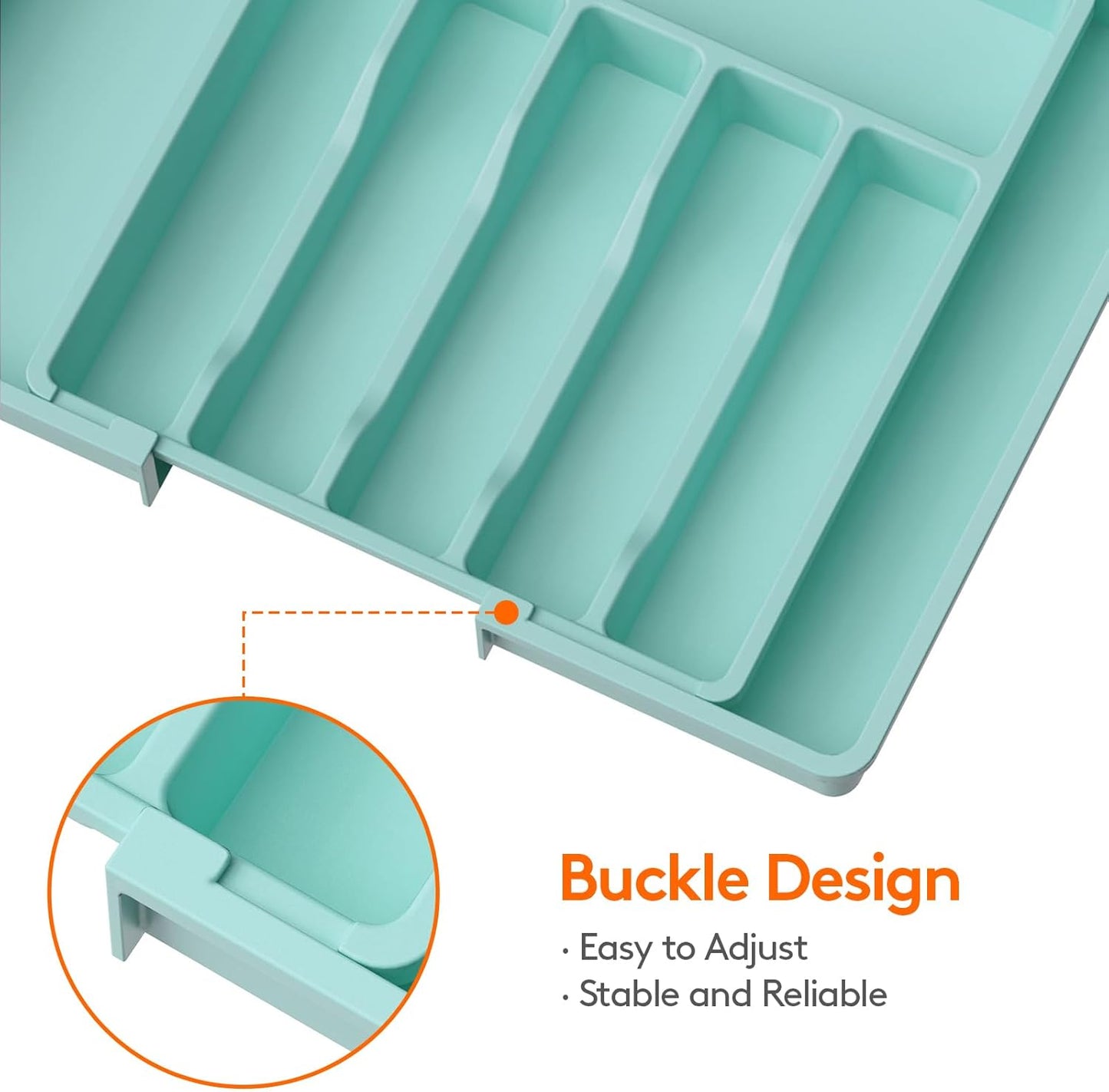 Lifewit Silverware Drawer Organizer | Expandable Utensil Tray for Kitchen, BPA Free Flatware Holder, Adjustable Storage