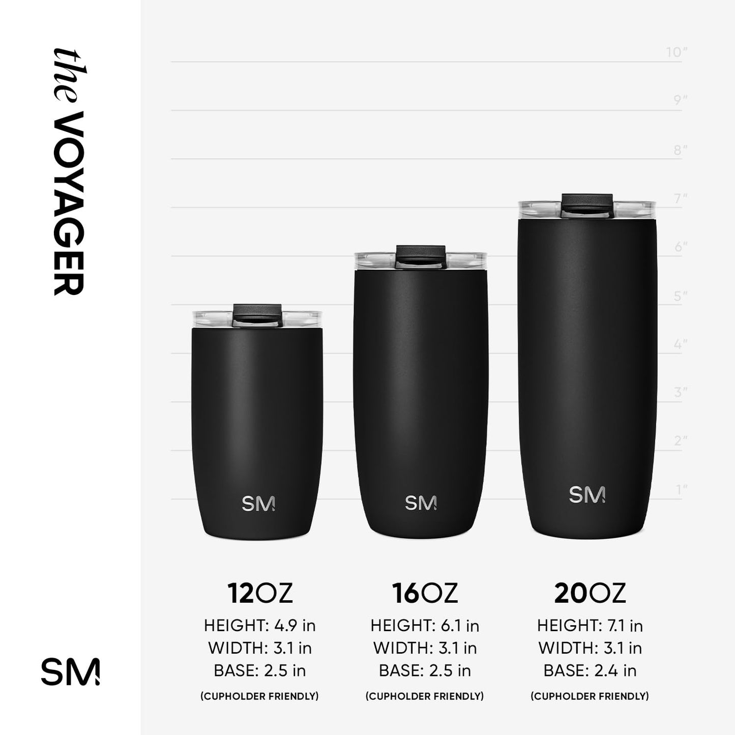 Simple Modern Voyager Tumbler with Flip Lid | Travel Coffee Mug | Insulated Stainless Steel Cold Brew Iced or Hot Coffee Cup | Gifts for Women Men Her Him | 12oz, Almond Birch