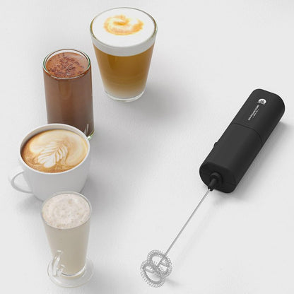 Powerful Milk Frother with Self-Stand Design, Handheld Foam Maker Mini Whisk Drink Mixer for Coffee, Cappuccino, Latte, Matcha, and Hot Chocolate