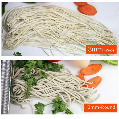 JARYANNIX Stainless Steel Electric Pasta Press Maker, 3mm Round Knife Noodle Making Machine Adjustable Width Automatic Noodle Maker for Home Commercial 110V 550W
